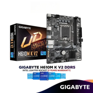 Gigabyte H610M K V2 DDR5 Micro ATX (mATX) Intel LGA1700 Motherboard (9MH61MK52-00-G10) | Support 14th/13th/12th Gen
